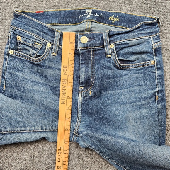 7 For All Mankind Dojo Jeans Womens 25 Blue Wide Leg Flare Stretch Denim - Picture 7 of 10